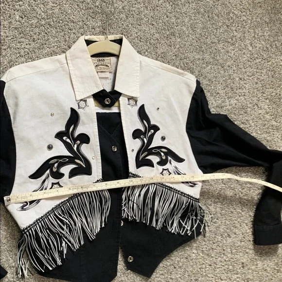 Vintage 1849 Ranchwear Cropped Western Long Sleeve Button Shirt - Picture 8 of 8